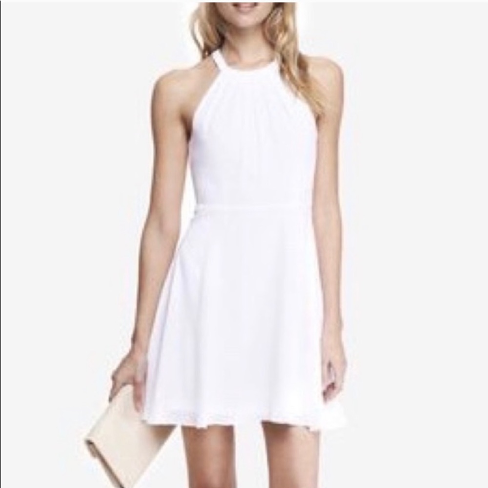Express, high neck, white dress